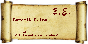 Berczik Edina névjegykártya