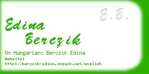 edina berczik business card